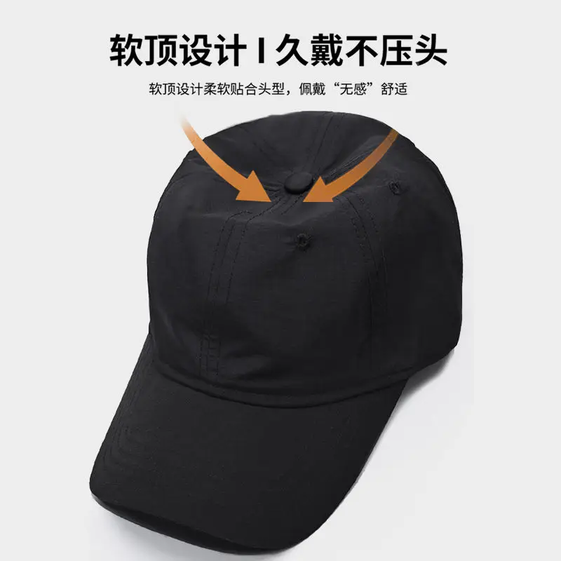 InlnDtor new simple standard big head round cap spring and summer sunscreen baseball cap tide casual sun visor hat men 5