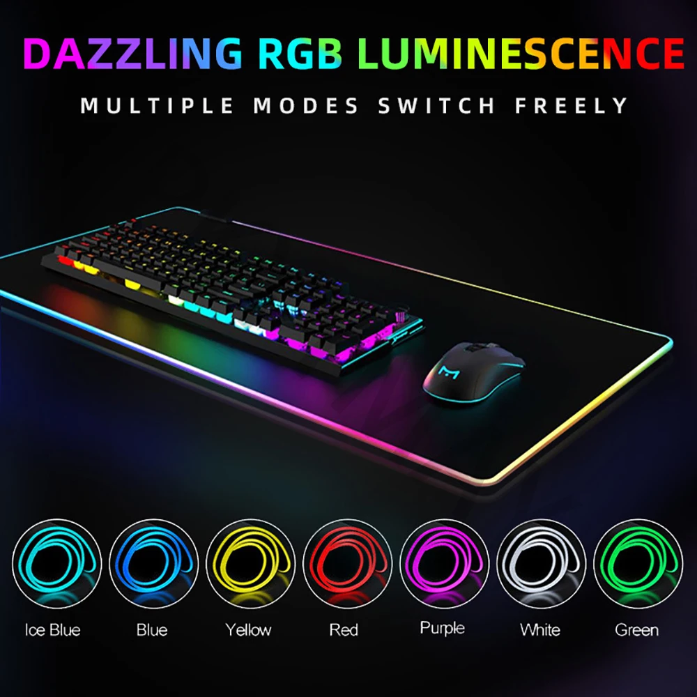 DIY Custom RGB Mouse Pad Desk Mat LED Gamer Mausepad  Mousepad Keyboard Mat Table Mat Custom 550x100 500x100 90x40 80x30