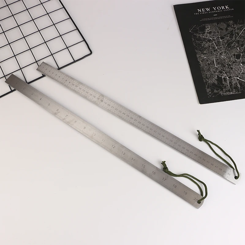 Dual Scale Thickened Steel Ruler - Stainless Quenched & Durable, Random ...