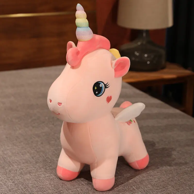 Unicorn Plush Toy Standing Rainbow Unicorn Plush Pillow Home Decoration Children's Toys Birthday Gift plush toy