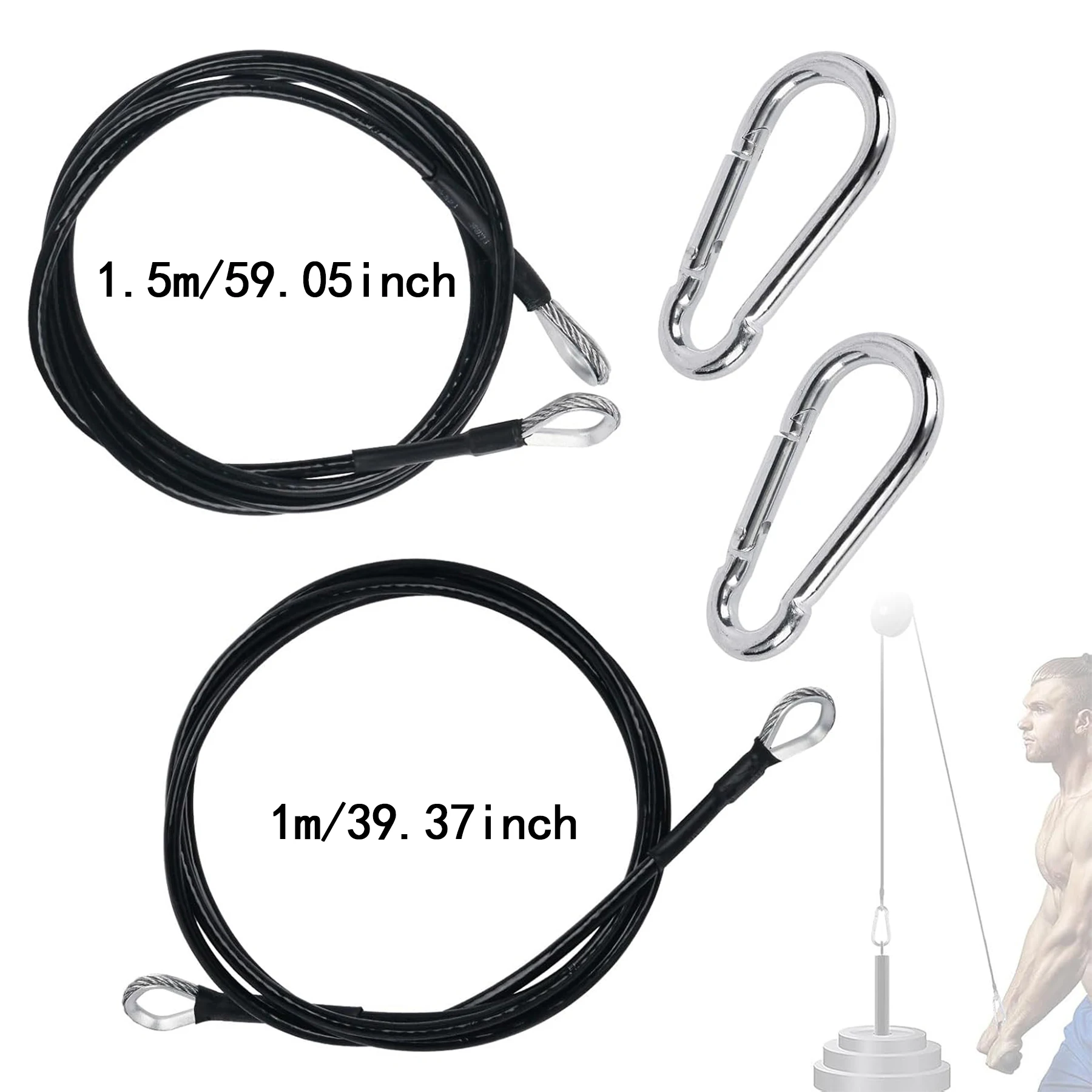 Gym Cable Extender Extension Rope Attachment 39/59 Inch 5mm Heavy Duty Compatible with Home Gym Accessories gym accessories fitness cable pulley fitness pulley cable fitness pulley gym workout rope