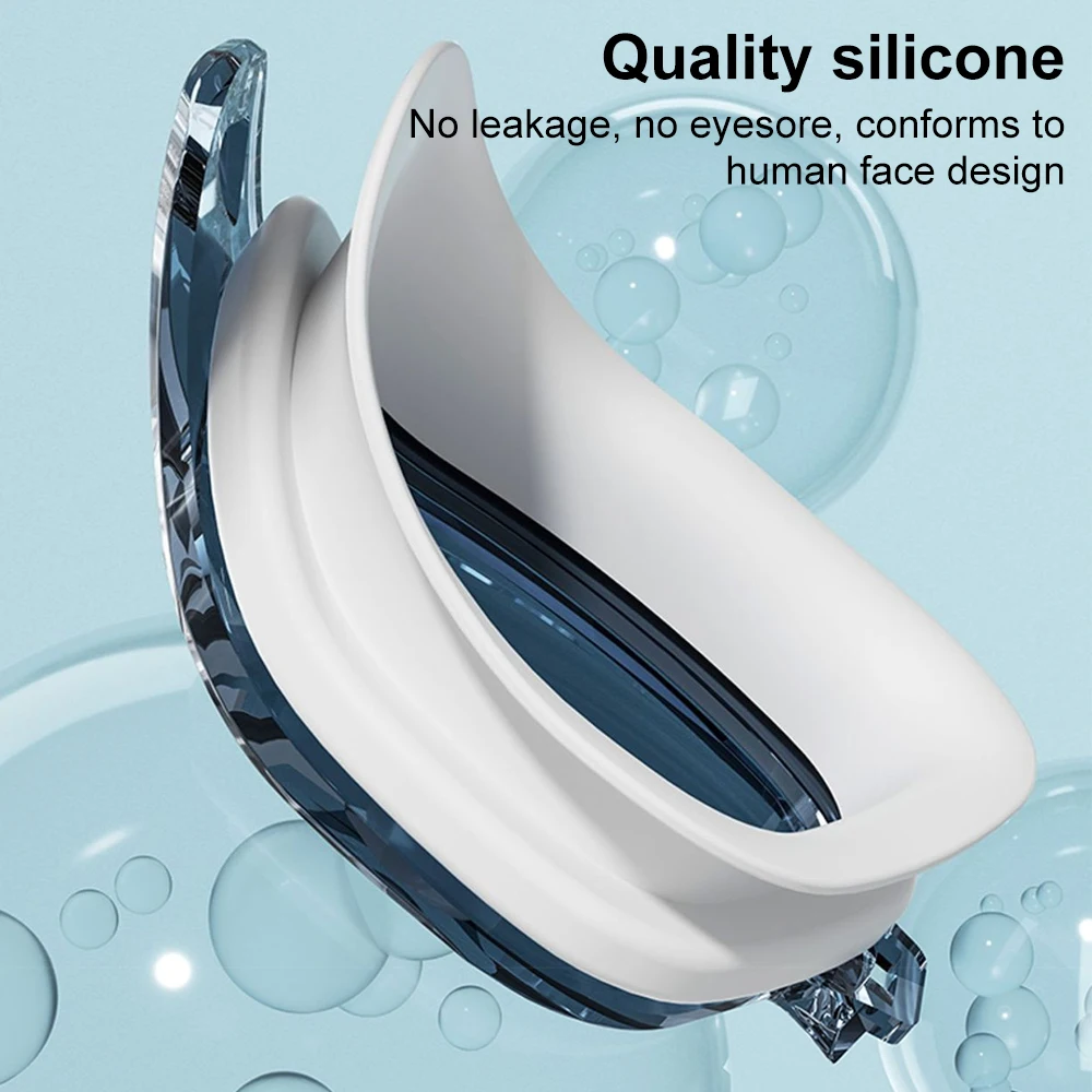 Swimming Goggles Cap Adult HD Anti-fog Swimming Goggles Set Waterproof Silicone Swim Glasses with Earplugs Anti-UV Swim Eyewear