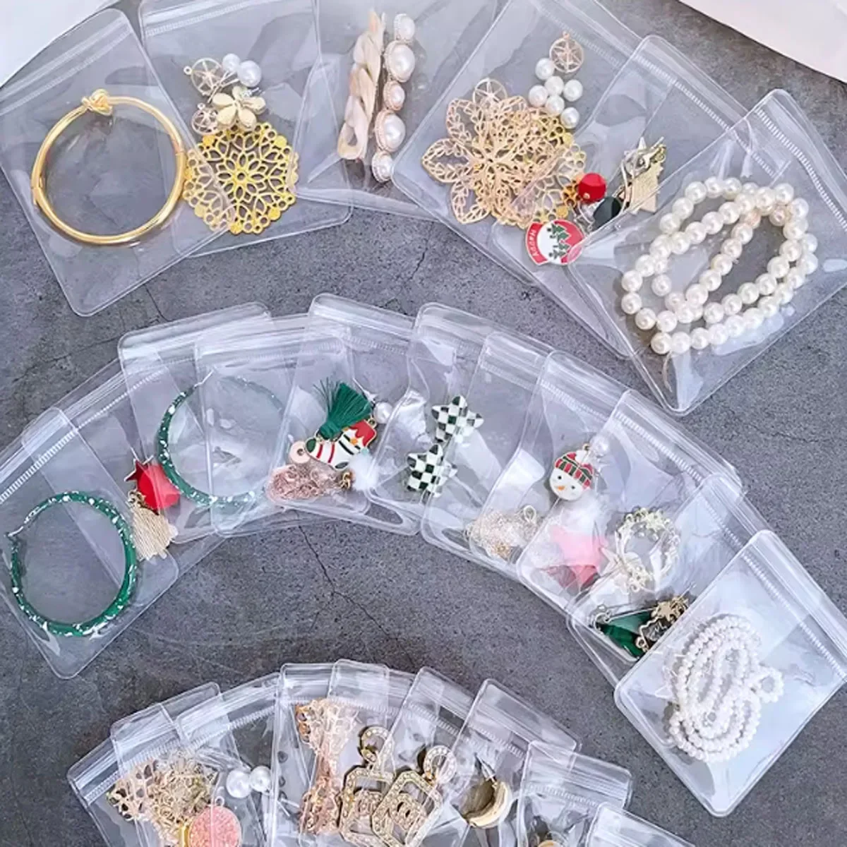 Clear Earring Bags Waterproof Thickened Reusable Storage Pouch for Jewelry