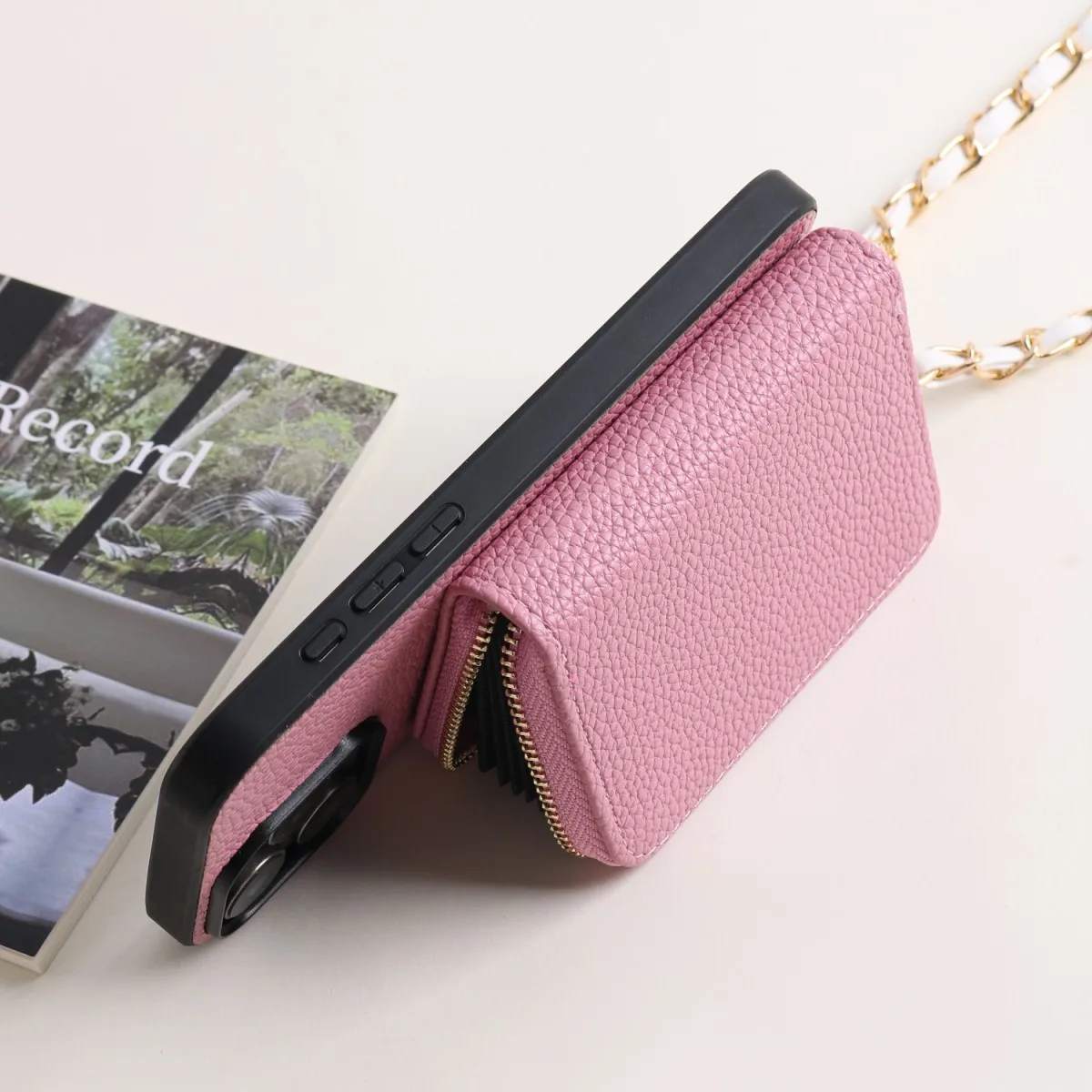 Premium PU Leather Case with Metal Lanyard and Versatile Card Slots