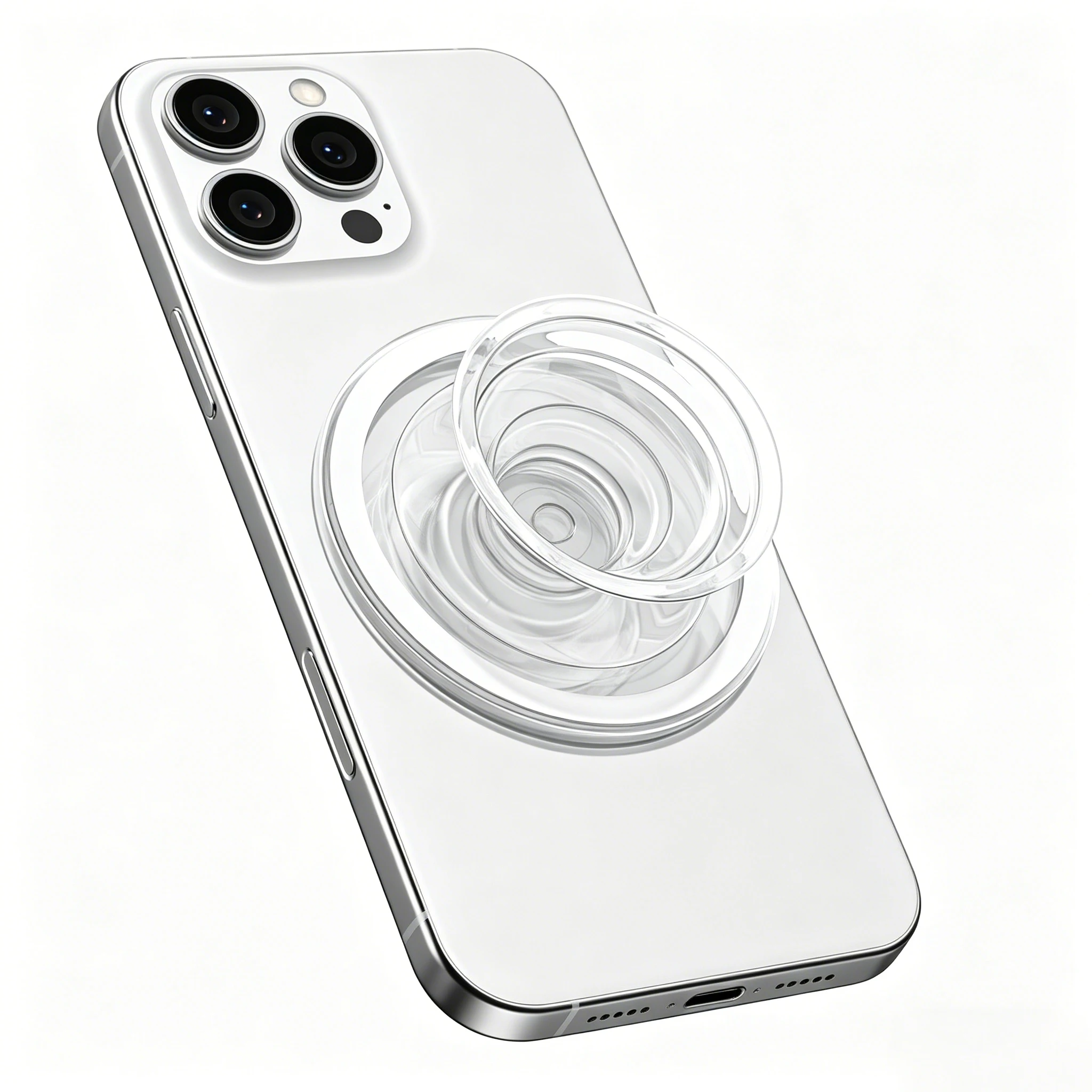 Magnetic Transparent Acrylic Phone Grip & Kickstand - Removable Stand Accessory