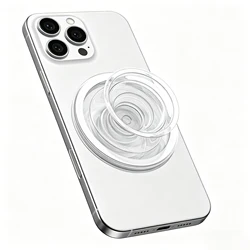 Magnetic Transparent Acrylic Phone Grip & Kickstand - Removable Stand Accessory (Transparent)