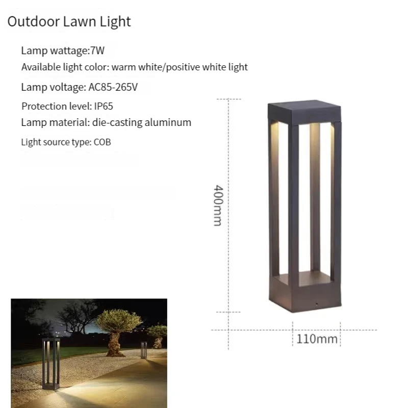 thumbnail image 1 of Lámpara LED moderna para exteriores, resistente al agua, IP65, para decoración de patios, caminos, villas, jardines, césped, 7 W/12 W, CA 110-220 V, 1 of 5