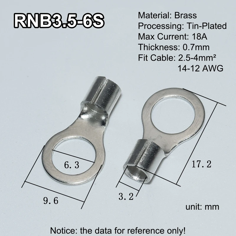 100pcs Brass Ring Terminal Block Connector Set