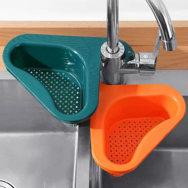 Collapsible Drain Basket Kitchen Sink Strainer Sponge Rack Filter Shelf Vegetable Fruit Drainer Swan Shape Reusable Storage Baskets