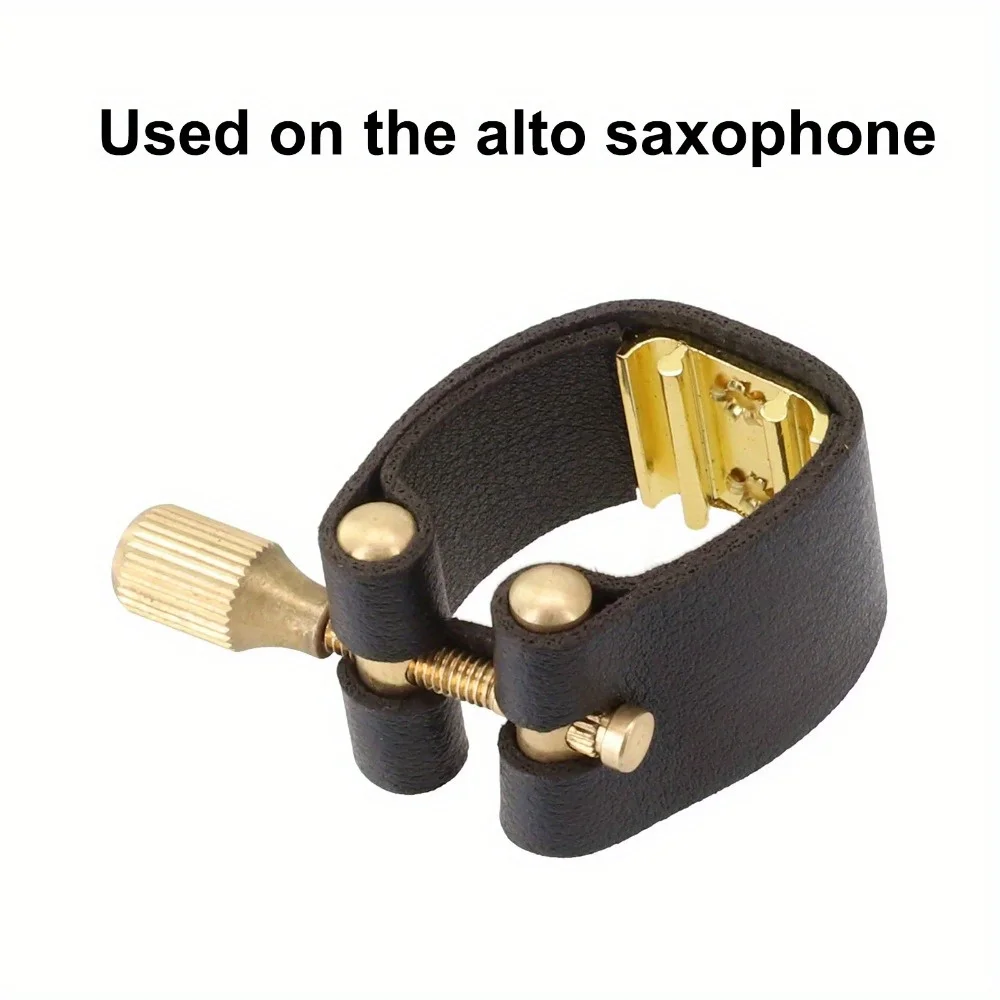 1PC Mouthpiece Ligature Saxophone Mouthpiece Leather Fastener Clip Ligatures For Accessories Metal Bakelite Flute
