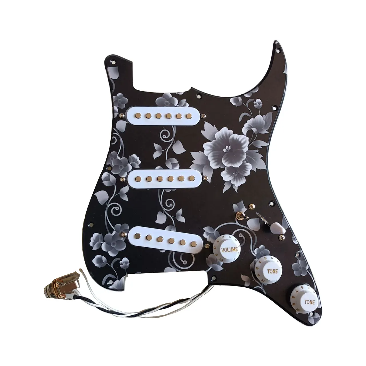 

Upgrade Loaded Prewired SSS Pickguard Multifunction Switch Single Coil Pickups 250K Copper Shaft Pots for Electric Guitar