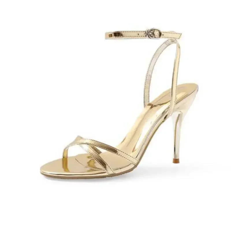 Platform Sandals Strappy Heeled Sandals Office Gold Sandals 33-41