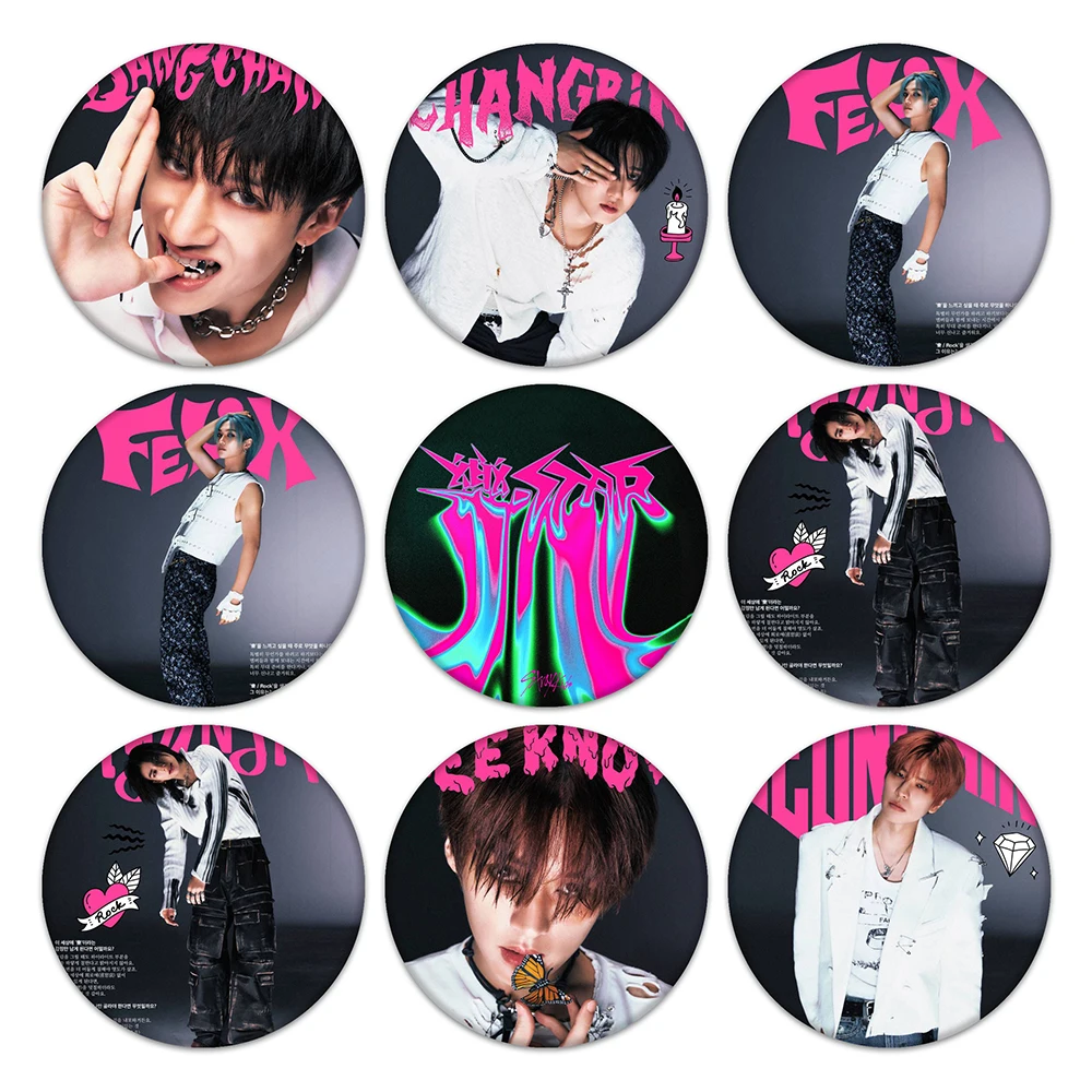 KPOP Stray Kids 2023 Rock-Star Badge Rock Star Bangchan Felix Brooch Hyunjin Pin Know STAY Collection Pins for Backpack Clothes