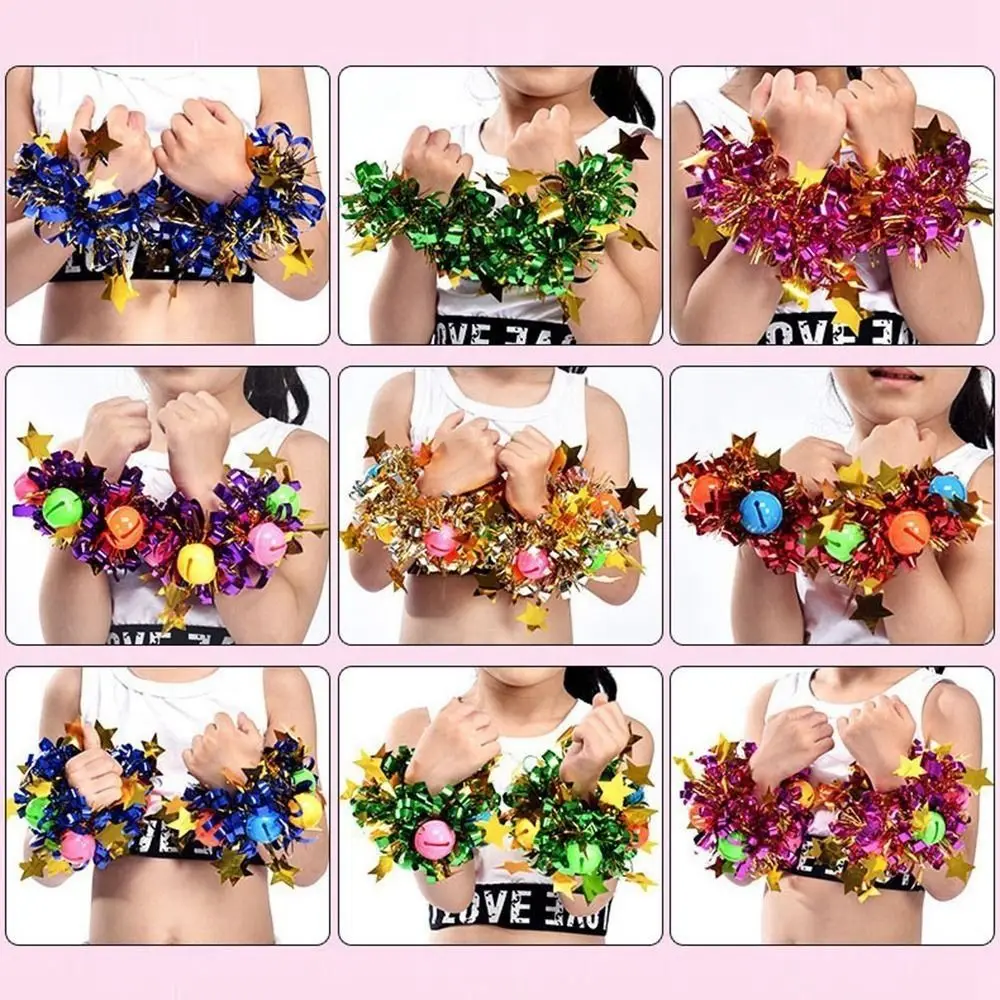 Sports Game Pompoms Practical Cheerleading Cheering Flower Ball Apply to Children Dance Performance Match Wrist Flower 2pcs