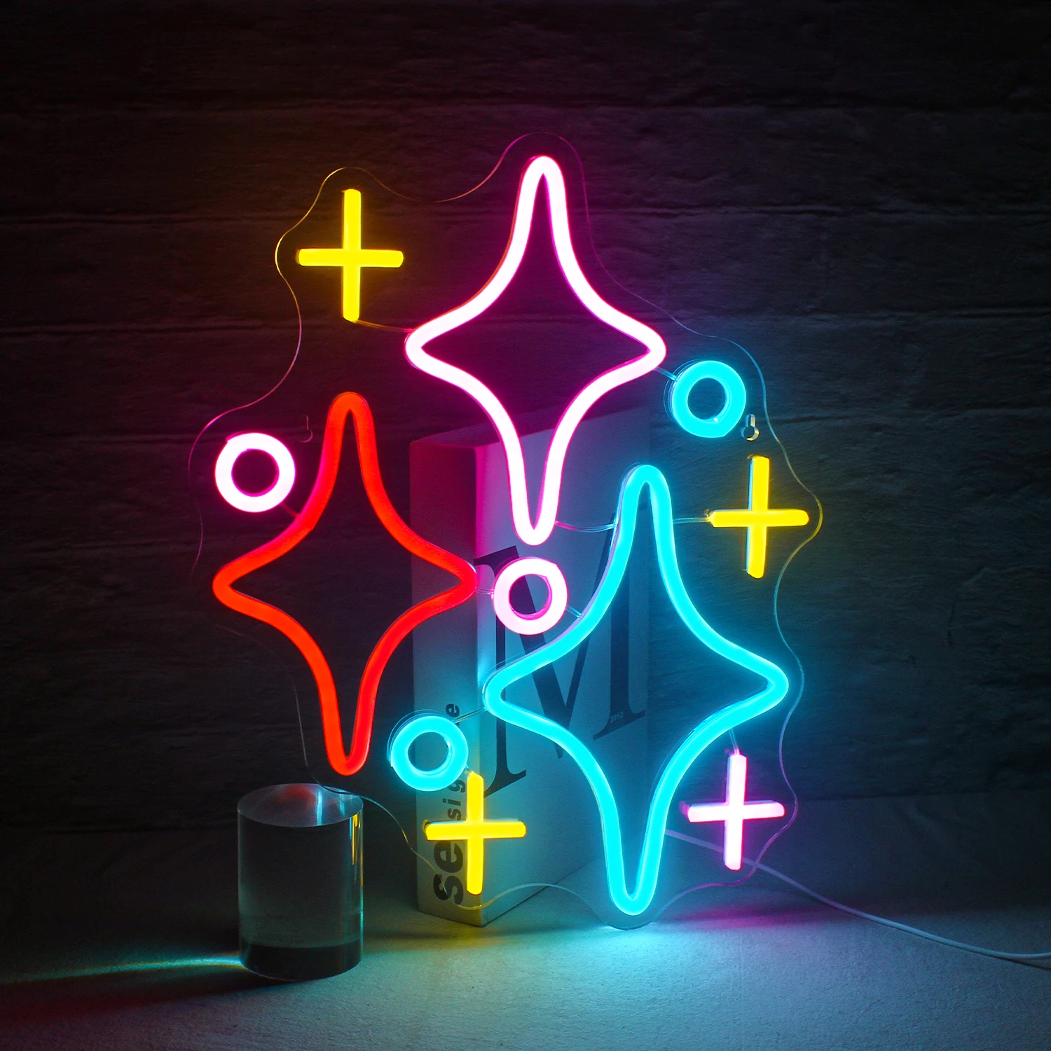 Stars Neon Sign Led Shine Star Lights Neon Signs for Wall Decor USB Powered Game Room Family Birthday Bar Wedding Party Neon santa neon led sign christmas neon sign lighting family room bedroom wall decor holiday party night lights cool kids girls gifts