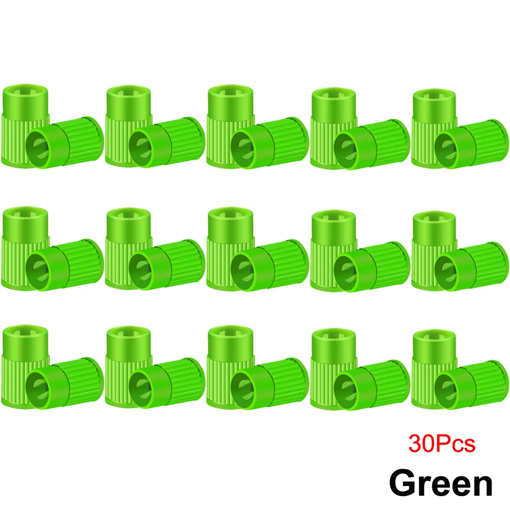 Universal Tire Valve Caps with Core Remover Tool - Durable Plastic Dust Protection