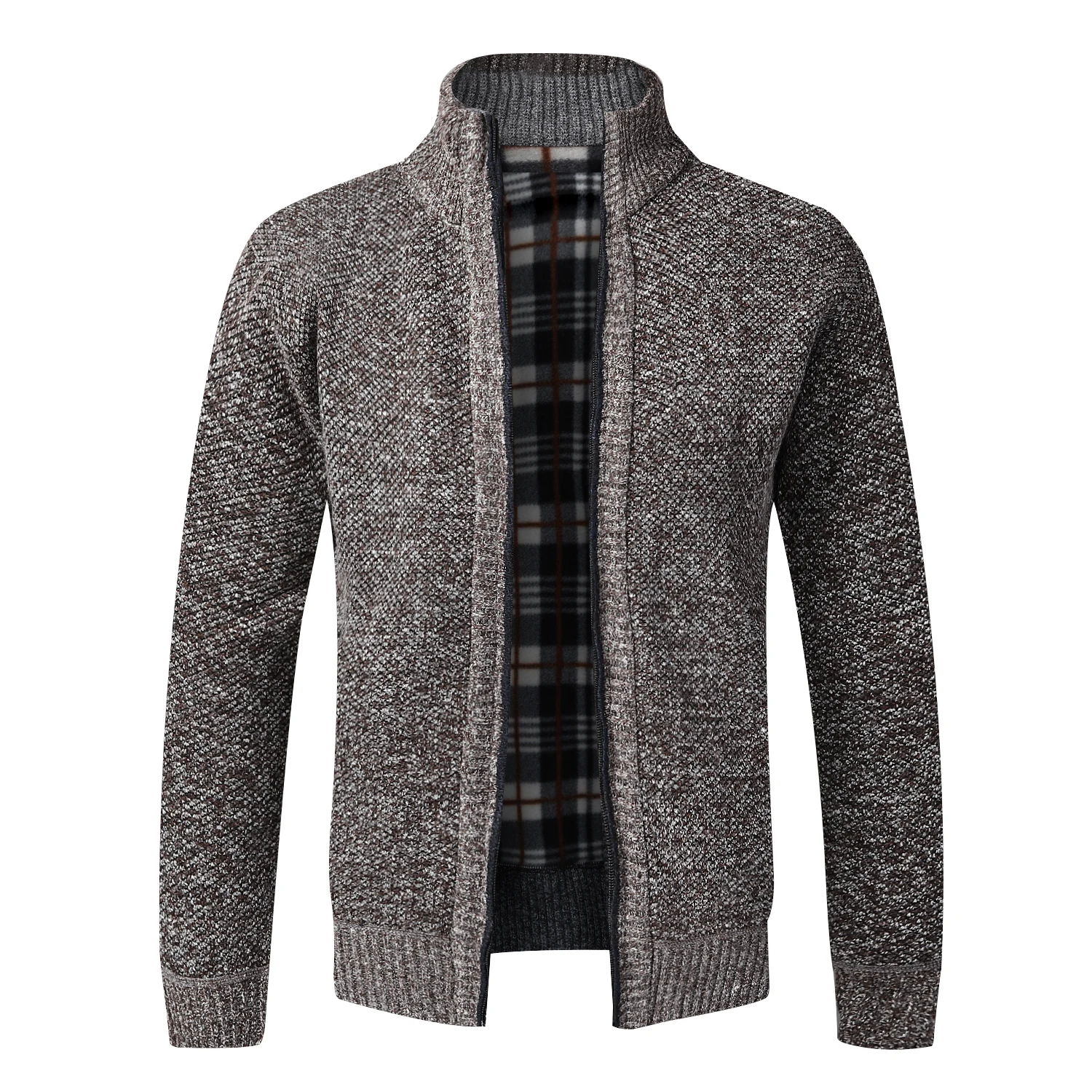 Cárdigan cálido de lana para hombre, chaquetas con cremallera completa, suéter de punto ajustado, abrigo de marca de lujo, Jersey americano, Otoño e Invierno