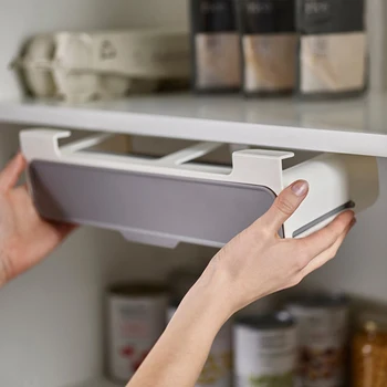 Küche Gewürzflaschen Lagerung Rack - Selbstklebendes, wandmontiertes Unterregal-Gewürzregal, Küchenorganizer