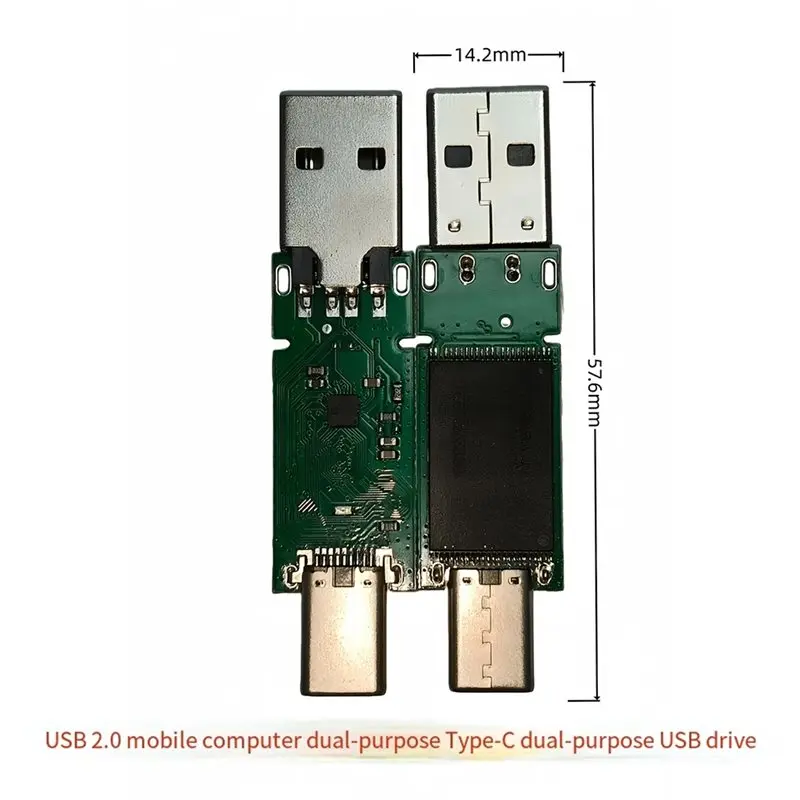 10Pcs 128MB USB2.0 플래시 드라이브 듀얼 인터페이스 고속 칩 휴대전화 및 컴퓨터용 반제품 대용량