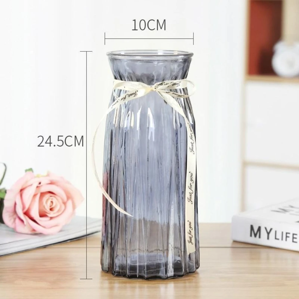 Nordic Style Transparent Glass Vase for Elegant Living Room Decor