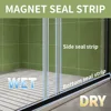 44-48 in.W X70 in.H Frameless Sliding Shower Door, Sliding Shower Door with 1/4" (6mm) Clear Tempered Glass, Matte Black Finish 4