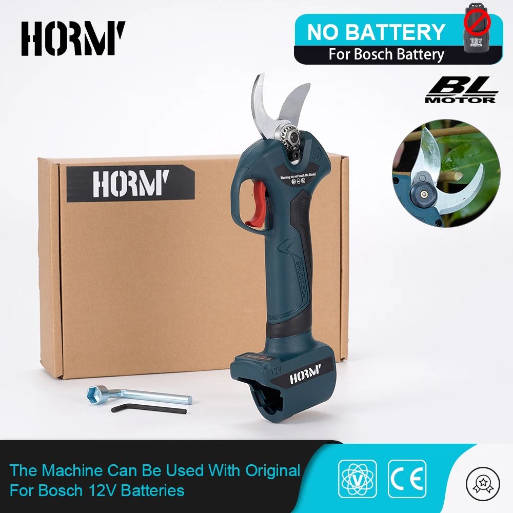 Brushless Electric Pruner Shear Scissor High Speed Tree Bonsai Pruning Branches Cutter No Battery Garden Tool For Bosch Battery pneumatic tool replacement accessories straight handle air shear head pliers quick access special scissor