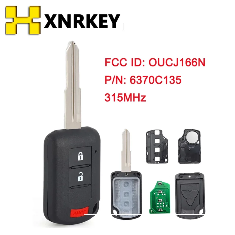 XNRKEY FCC:OUCJ166N 6370C135 Remote Head Car Key 315MHz ID47 Chip for Mitsubishi Eclipse 2018 2019 2020 2021