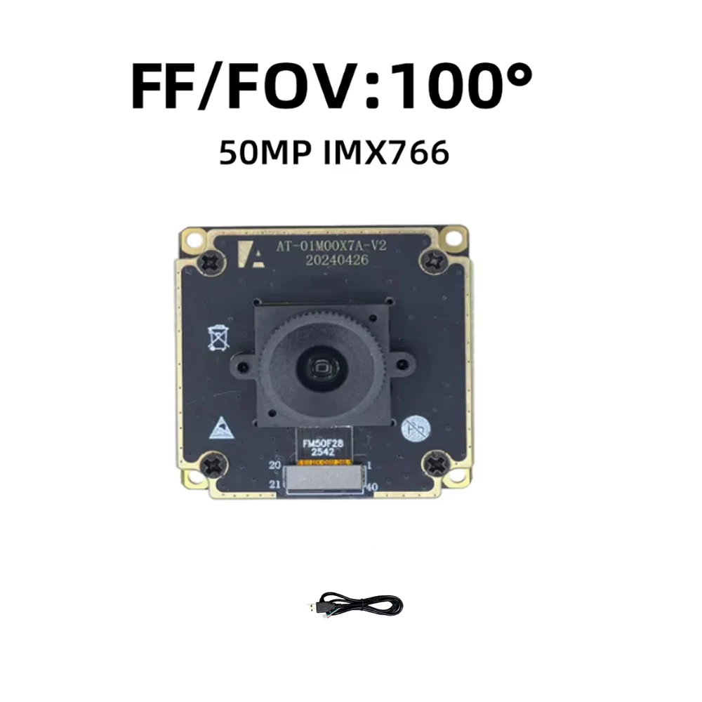 50MP CMOS IMX766 USB 카메라 모듈 4K 8160x6120 고정 초점 100도 웹캠 UVC 산업용 비디오 감시용 프리 드라이브