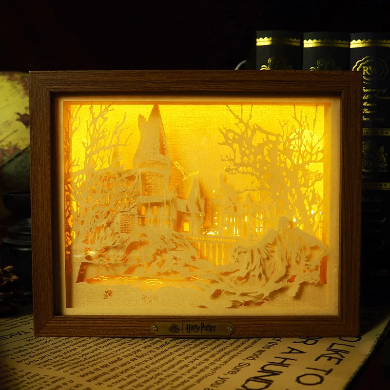 Harry Potter Merchandise Hogwarts Castle 9 3/4 Platform Light Luxury Paper Lampada Intagliata Modello Squisito Decorazione Della Casa