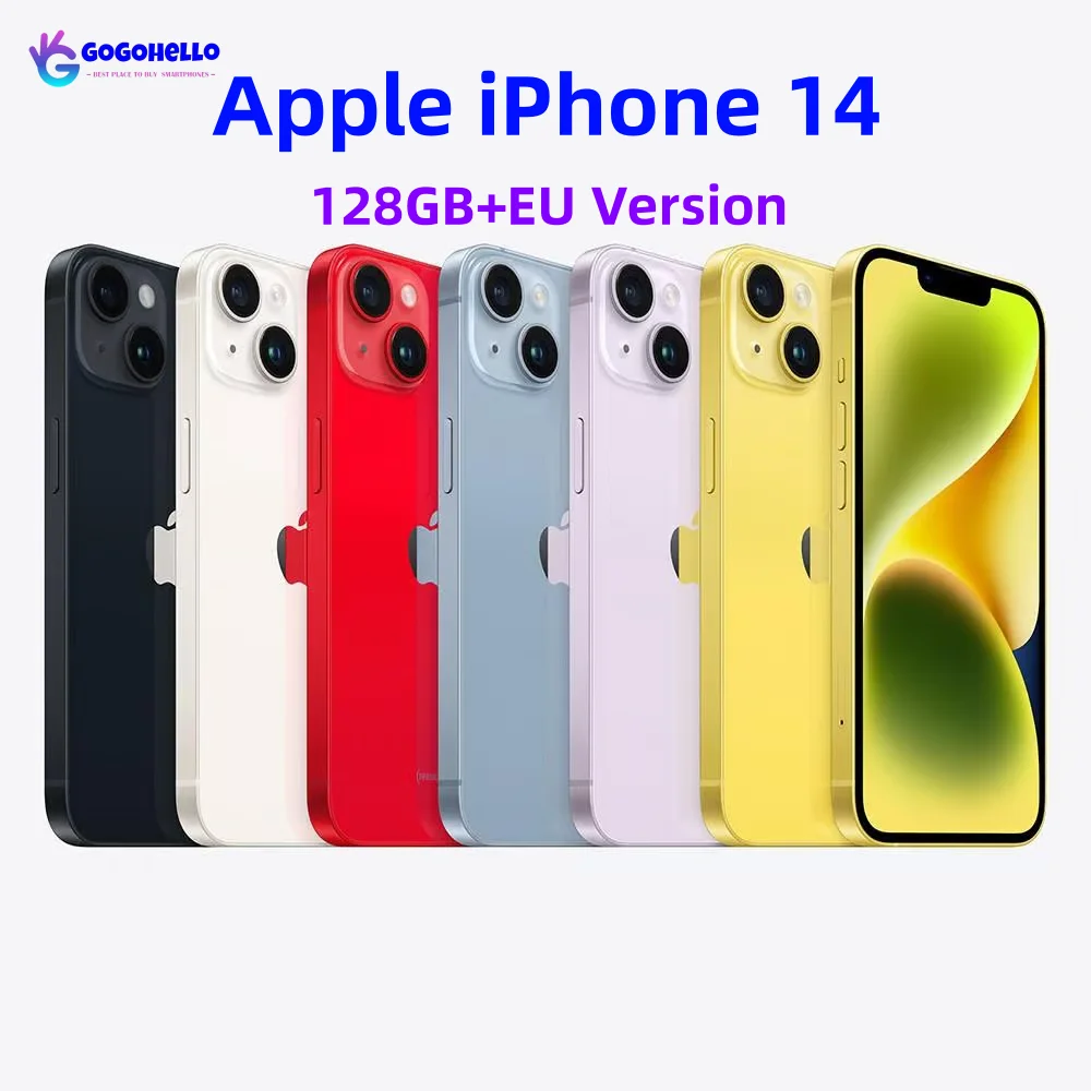Original Unlocked Apple iPhone 14 EU Version 1SIM+eSIM 128GB 6.1" Super Retina OLED Face ID NFC A15 5G SmartPhone 98% New