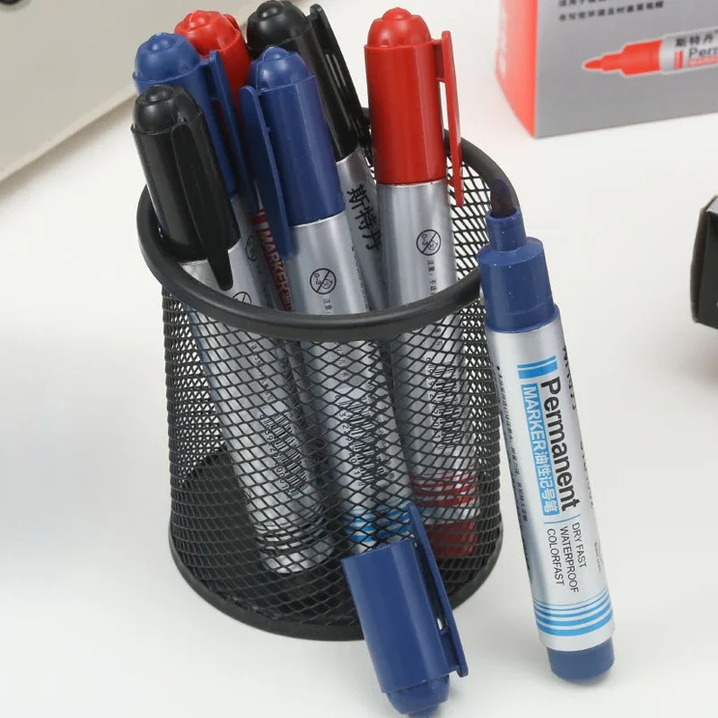 Round Toe Waterproof Ink Permanent Oil Marker Pens for Glass Ceramic Marking Pen Office School Supplies Large Capacity Pens permanent marker pen permanent marker markers pen permanent markers marker pens 3pcs