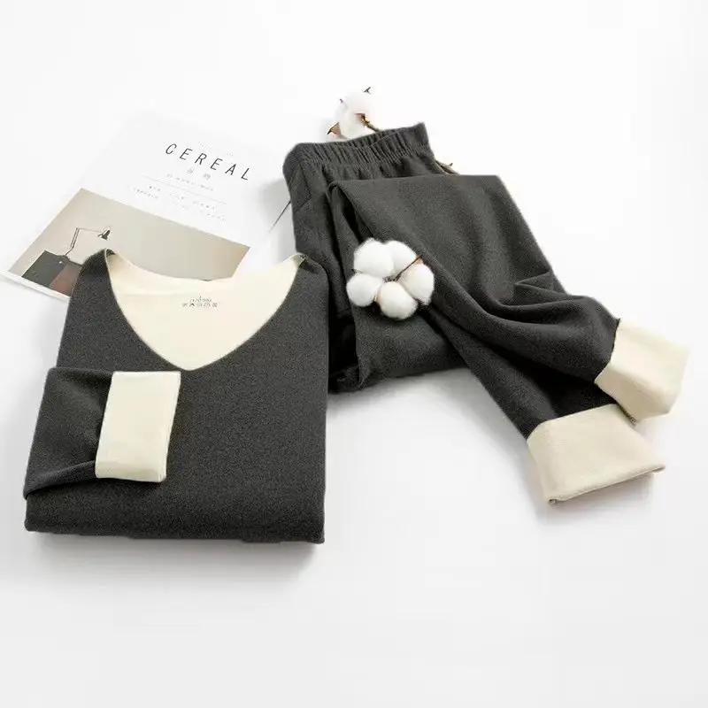 1 مجموعة الشتاء النساء ملابس اخلية حرارية سيدة طوي...