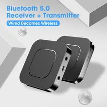 

Bluetooth 5.0 Audio Transmitter Receiver 3.5mm AUX Jack RCA Wireless Music Audio Adapter with Mic for Car PC TV Headphones