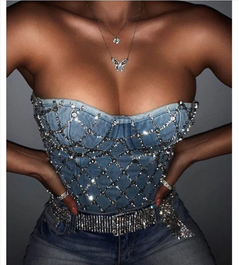 blinged out corset tops