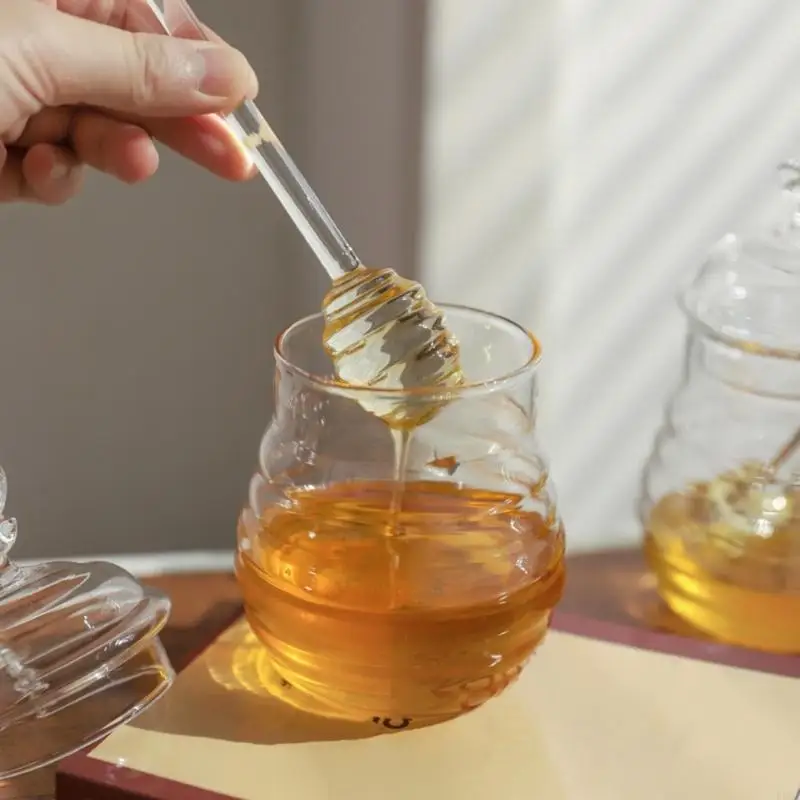 Honeycombs Bees Jar Glass Honeys Jar with Honeys Jar with Lids and Honeys Dispenser Glass Container 5
