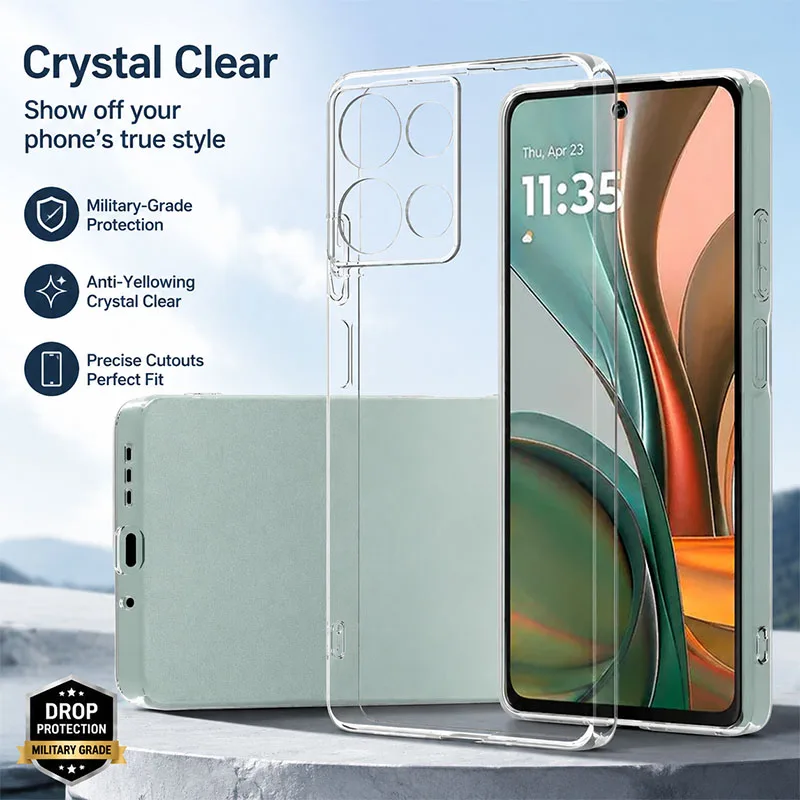 Luxury Crystal Clear Phone Cases - Slim Transparent Invisible Shockproof TPU Cover
