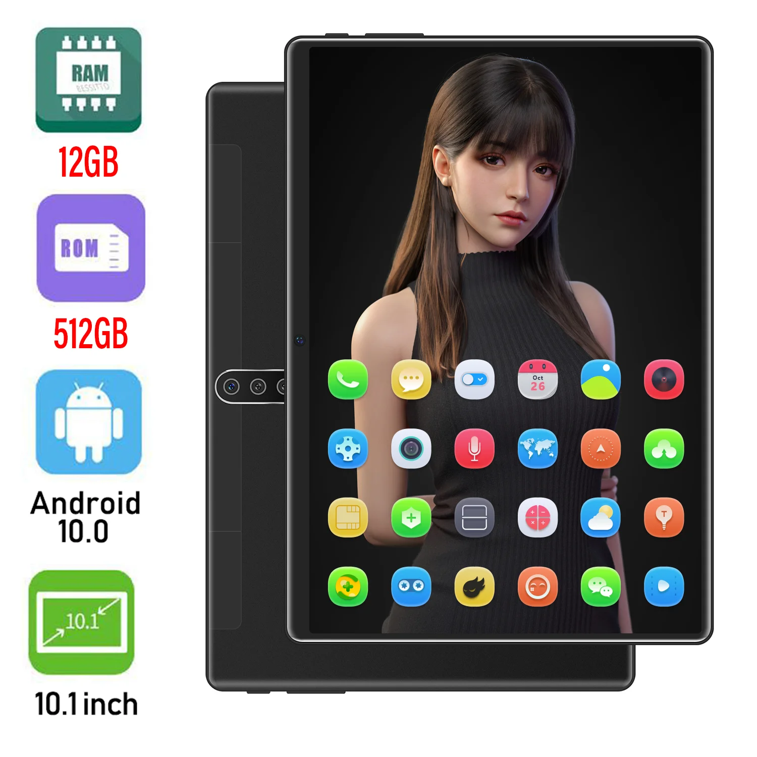 best cheap android tablet GPS Laptop WIFI Android Tablet 5G LTE Mini Pc 12GB+512GB Netbook 10.1 Inch Bluetooth 8800mAh Google Play 16MP+32MP Computer best graphic tablet