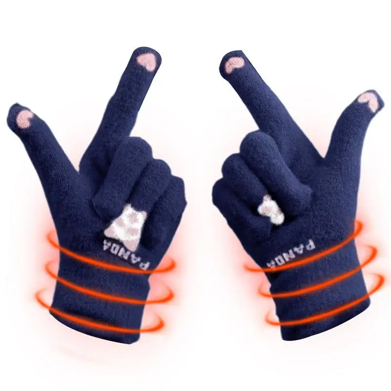 

Knitted Gloves Touch Screen Knit Cycling Gloves Breathable Knit Mittens Hand Warmers For Women Winter Holiday Gifts