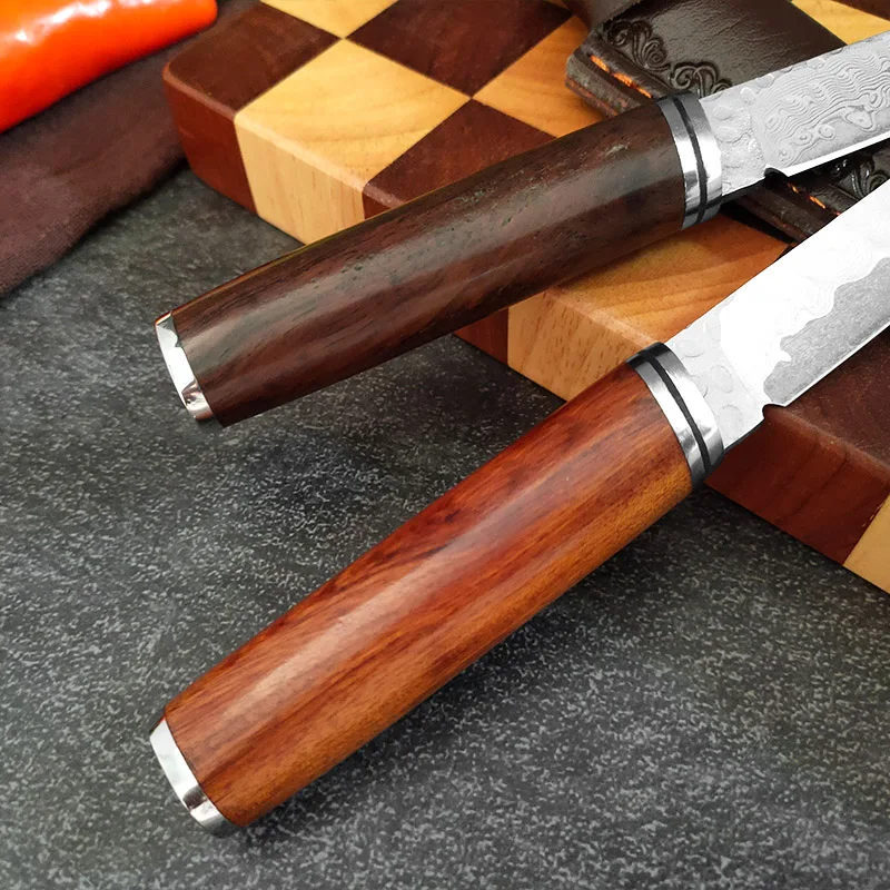 Küchenmesser Damaskus Stahl Metzger Ausbeinmesser Fleischbeil Messer Obst für Gemüse Fisch Schneidemesser Küchenzubehör – Detail 9