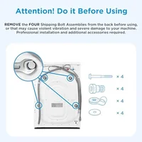 Compact Front-Load Washer 24" Steam Care Cold Wash Stackable Laundry Family Daily 2.5 cu. ft. Energy Efficient Inverter Spin 2