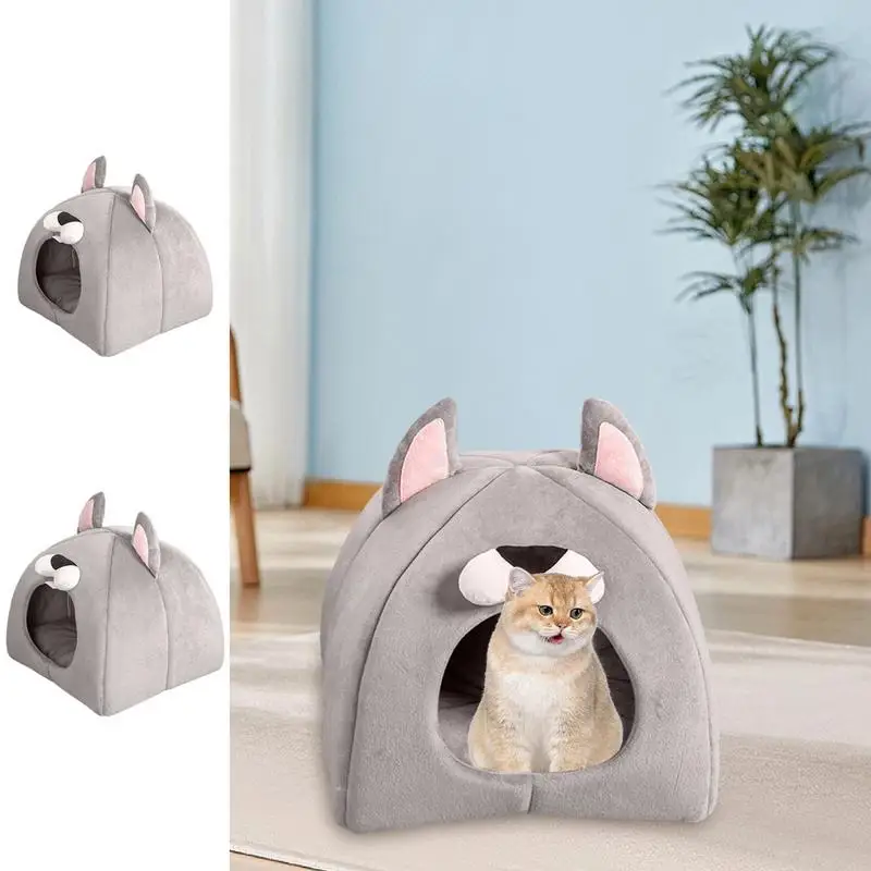 

Soft Plush Sleeping Beds Washable Pet Beds Warm Pet Cave Cat House Calming Dog Bed Pets Tent Cozy Cave Cat Beds Indoor for dogs
