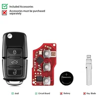 5PCS Xhorse XKB520EN Universal Remote Key รุ่นที่สองแทนที่ XKB501EN สําหรับ VW B5 พลิก 3 ปุ่ม Remote Key 5