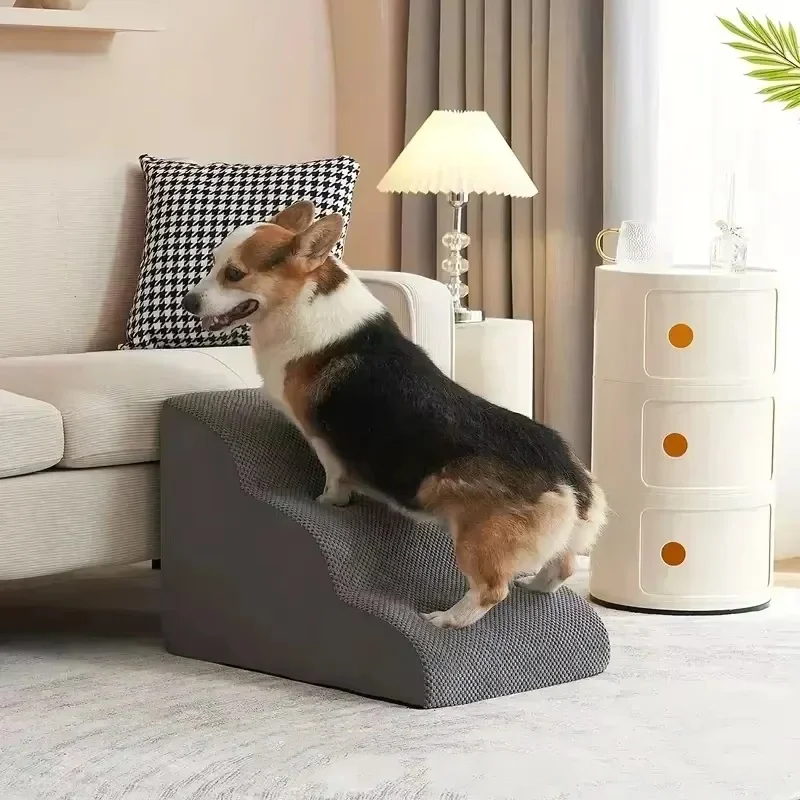 Pet Dog Ladder 3 Steps Stairs for Sofa Bed Cat Dog Stairs Ramp Washable Pet Supplies Puppy Ramp 60 *33*30cm 5 Colors pet ramp stairs