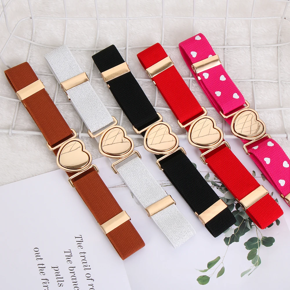 Elastic Heart Belt for Kids Girls Dresses