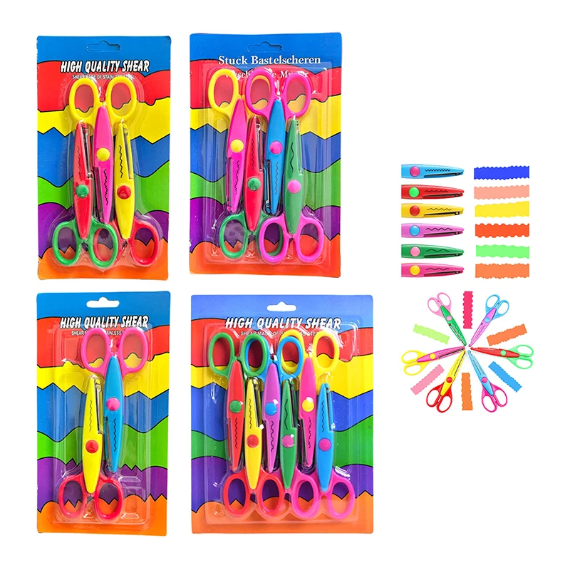 【F】6 pièces/ensemble Ciseaux à motif ondulé, coupe-papier, outils de bricolage faits à la main, ciseaux pour loisirs créatifs, cartes mignonnes, photos, cadeaux pour enfants, fournitures de bureau
