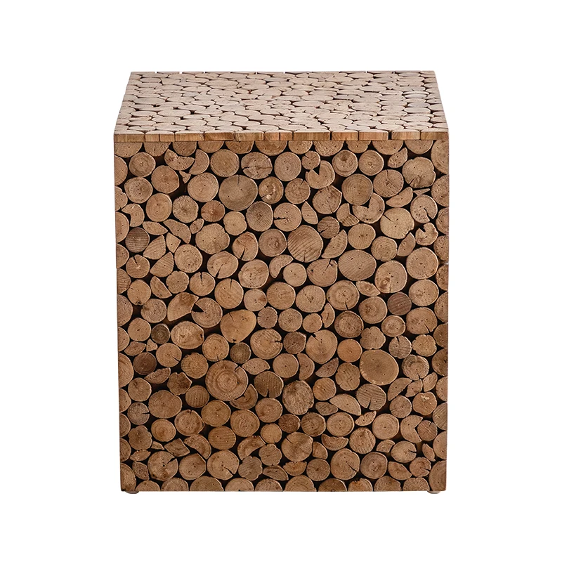 Retro Small Bedroom Bedside Table Lounge Living Room Log Coffee American Apartment Sofa Side Mesa Para Balcon Home Furniture