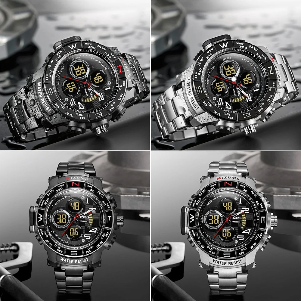 Homens de Luxo Pulseira de Aço Digital Led Sport Ver Eletrônico Impermeável Relógio de Pulso Relógio Militar Marca Top - Image 5