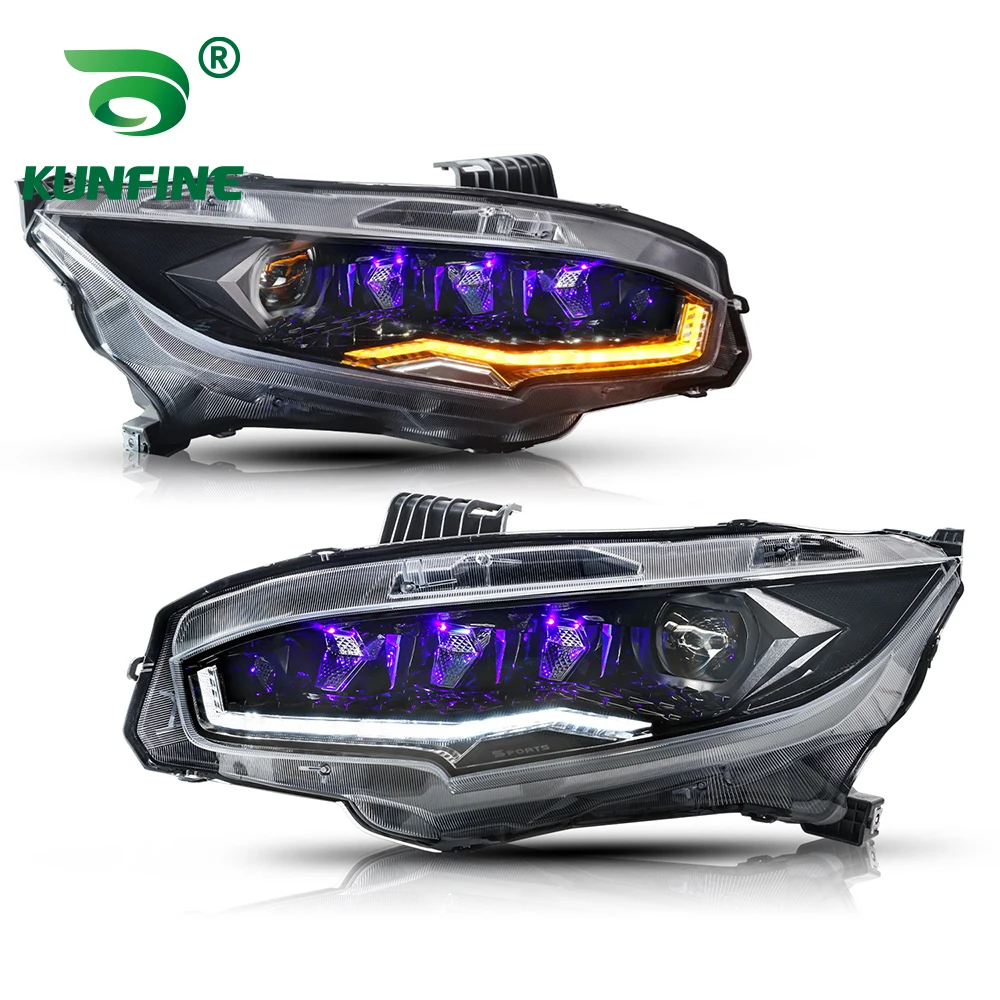 

Pair of Car Styling Car Headlight Assembly For Honda Civic type-r 2016-2021 LED Head Lamp Car Tuning Light Parts Plug And Play