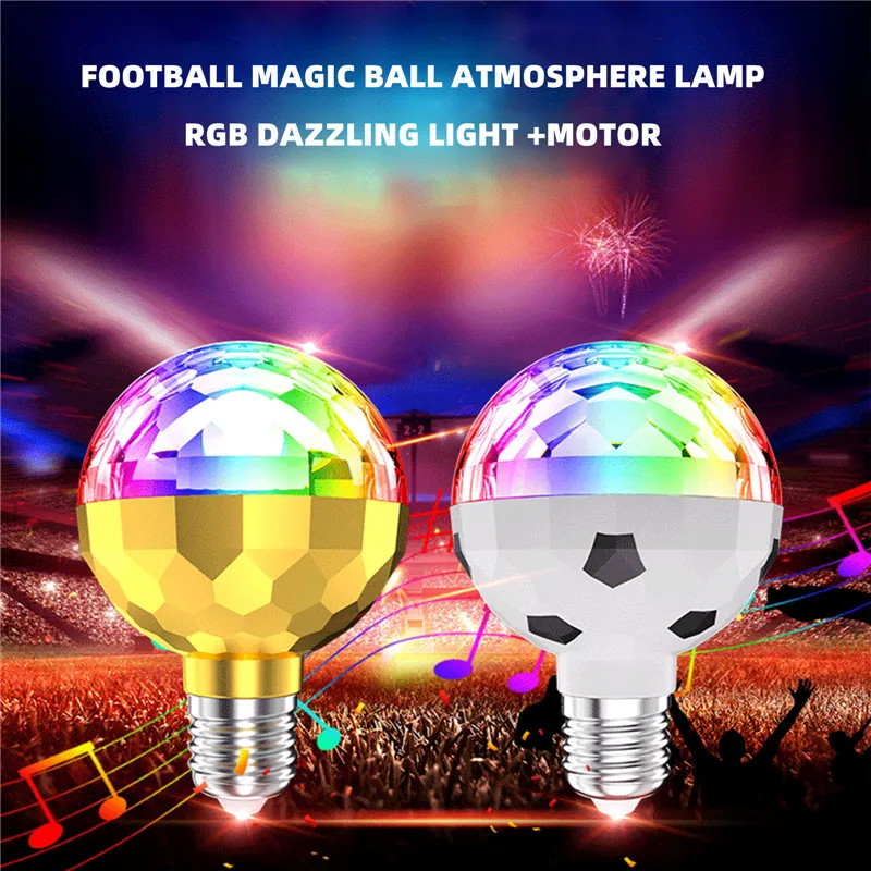 E27 Ktv Disco Bulb Colorful Rotating Magical Ball Lights Effect Light Home Party Dj Magic Ball Light Dance Party Atmosphere Lamp