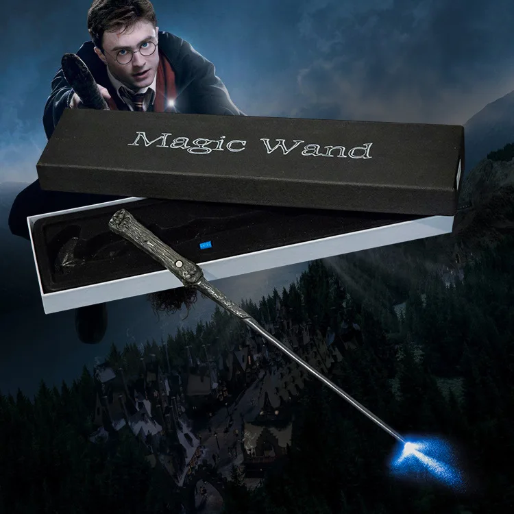 Harry Potter Peripheral  Glowing Magic Wand Anime Exhibition COSPLAY Props Halloween Christmas Gift